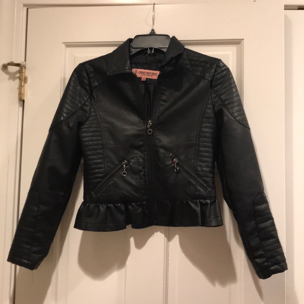 Girl’s black ‘pleather’ jacket